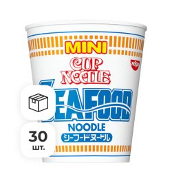 Лапша быстрого приготовления со вкусом морепродуктов мини Nissin, стакан 38 г х 30 шт