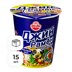 Лапша быстрого приготовления Джин Рамён Ottogi, стакан 65 г х 15 шт