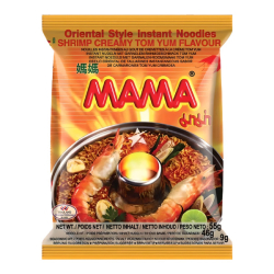 Лапша быстрого приготовления со вкусом кремового Том Ям Mama, пачка 55 г