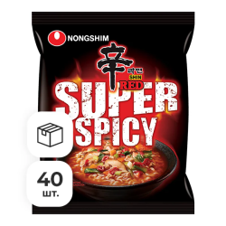 Лапша быстрого приготовления Шин Рэд Супер острая Nongshim, пачка 120 г x 40 шт