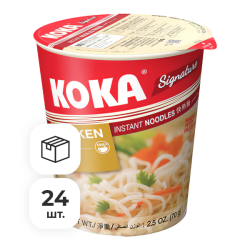 Лапша быстрого приготовления со вкусом курицы Сигнече Koka, стакан 70 г х 24 шт