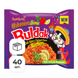 Лапша быстрого приготовления Hot Chicken со вкусом лайма Samyang, пачка 135 г х 40 шт