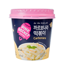 Рисовые клёцки ттокпокки с лапшой Pink Rocket с соусом карбонара YoungPoong, стакан 140 г