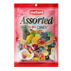Карамель ассорти клубника, лимон, апельсин, виноград, вишня, ананас, кола, капучино Melland, 300 г