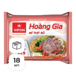 Лапша быстрого приготовления пшеничная Hoang gia со вкусом говядины Vifon, пачка 120 г х 18 шт