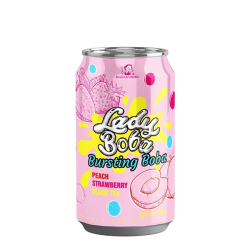 Напиток баббл-ти Lady Boba со вкусом персика и клубники Madam Hong, 320 мл