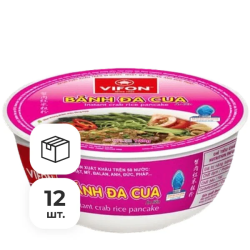 Рисовая лапша-суп быстрого приготовления со вкусом краба Vifon, чашка 125 г х 12 шт