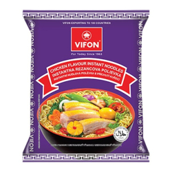 Лапша быстрого приготовления пшеничная со вкусом курицы Vifon, пачка 60 г