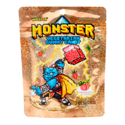 Жевательные конфеты Monster со вкусом клубники Wisichi, пачка 50 г