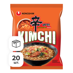 Лапша быстрого приготовления Кимчи Рамен Nongshim, пачка 120 г х 20 шт