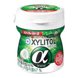 Жевательная резинка в банке с оригинальным вкусом яблока и мяты Xylitol Lotte, 87 г