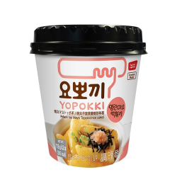 Рисовые клёцки ттокпокки с икрой минтая и майонезом Yopokki, стакан 118 г