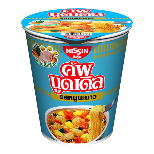 Лапша быстрого приготовления Му Манао со вкусом свинины с лаймом Nissin, стакан 76