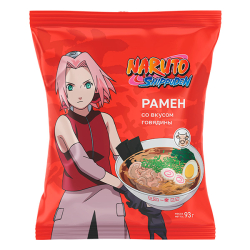 Лапша быстрого приготовления Наруто Рамен со вкусом говядины, пачка 93 г