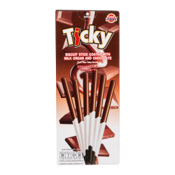 Бисквитные палочки Ticky с молочным кремом и шоколадом Uni Firms, 18 г