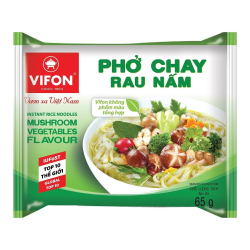 Лапша быстрого приготовления рисовая вегетарианская со вкусом грибов с овощами Vifon, пачка 65 г