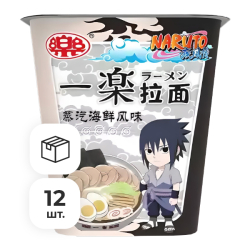 Лапша быстрого приготовления со вкусом морепродуктов Naruto, стакан 100 г х 12 шт