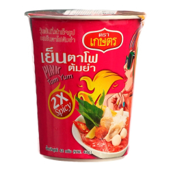 Лапша быстрого приготовления бобовая со вкусом розового Том Ям Kaset, стакан 42 г