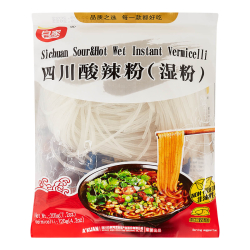 Лапша быстрого приготовления Baijia Chenji влажная сычуаньская кисло-острая Akuan, пачка 205 г