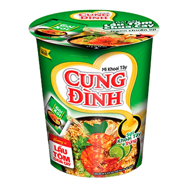 Лапша быстрого приготовления Pho Hai Noi со вкусом креветки Cung Dinh, стакан 71 г