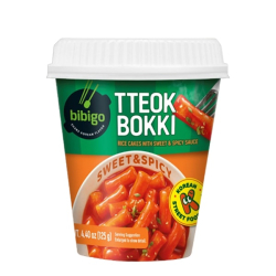 Рисовые клёцки ттокпокки с остро-сладким соусом CJ Bibigo, стакан 125 г