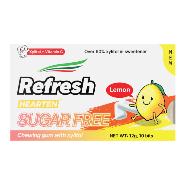 Жевательная резинка с ксилитом без сахара со вкусом лимона Refresh, 12 г