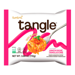 Паста Фетучини быстрого приготовления с вкусом кимчи в сливочно-томатном соусе Samyang, пачка 110 г