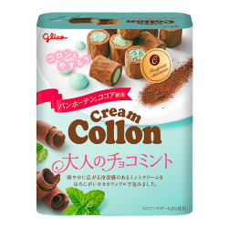 Печенье заварное с шоколадно-мятной начинкой Glico, 48 г