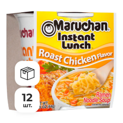 Лапша быстрого приготовления Instant Lunch со вкусом жаренной курицы Maruchan, стакан 64 г х 12 шт