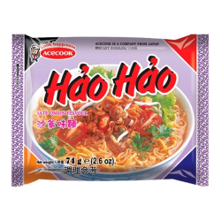 Лапша быстрого приготовления Hao Hao со вкусом соте и зеленым луком Acecook, пачка 74 г