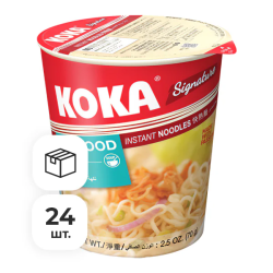 Лапша быстрого приготовления со вкусом морепродуктов Сигнече Koka, стакан 70 г х 24 шт