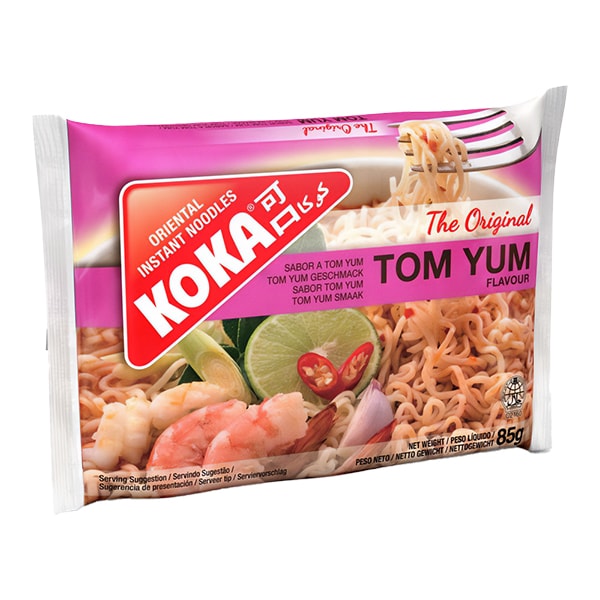 Лапша быстрого приготовления со вкусом Том Ям Ориджинал Koka, пачка 85 г