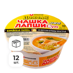 Лапша быстрого приготовления Донсан со вкусом курицы Nongshim, чашка 86 г х 12 шт