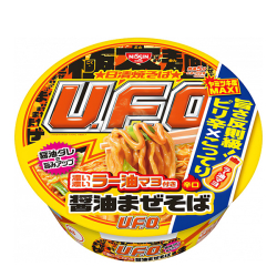 Лапша быстрого приготовления НЛО якисоба с соевым соусом, майонезом и перцем чили Nissin, чашка 112