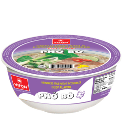 Лапша быстрого приготовления Pho Bo рисовая со вкусом говядины Vifon, чашка 70 г