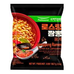 Лапша быстрого приготовления Jjamppong Ramen со вкусом морепродуктов острая Pulmuone, пачка 100,7 г