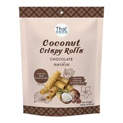 Кокосовые роллы вафельные с шоколадным вкусом Thai Coco, 140 г
