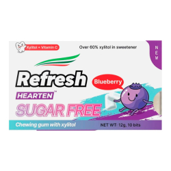 Жевательная резинка с ксилитом без сахара со вкусом черники Refresh, 12 г
