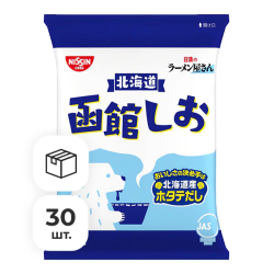 Суп-лапша рамен Хакодате Шио на бульоне из хоккайдского морского гребешка Nissin, пачка 87 г х 30 шт