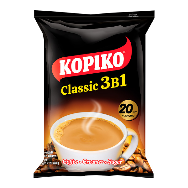 Кофе растворимый 3 в 1 Kopiko, 20 г х 20 п