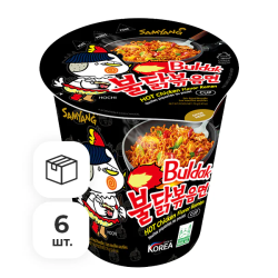 Лапша быстрого приготовления Hot Chicken острая курица Samyang, стакан 70 г х 30 шт