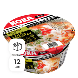 Лапша быстрого приготовления со вкусом сингапурской лаксы Силк Koka, чашка 70 г х 12 шт