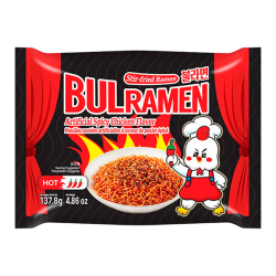 Лапша быстрого приготовления очень острая со вкусом курицы Bulramen, пачка 137,8 г