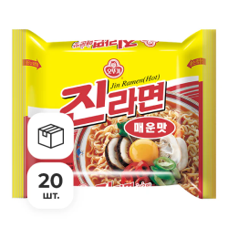 Лапша быстрого приготовления Джин Рамён острая Ottogi, пачка 120 г х 20 шт