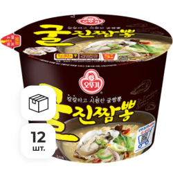 Лапша быстрого приготовления Джин Джамбонг Рамён со вкусом устрицы Ottogi, чашка 110 г х 12 шт