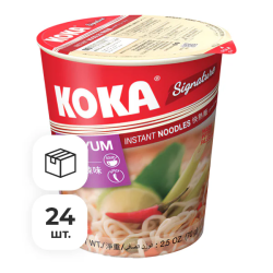 Лапша быстрого приготовления со вкусом Том Ям Сигнече Koka, стакан 70 г х 24 шт