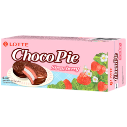 Печенье покрытое шоколадом Чоко Пай со вкусом клубники Lotte, 168 г