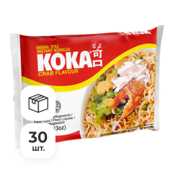 Лапша быстрого приготовления со вкусом краба Ориджинал Koka, пачка 85 г х 30 шт