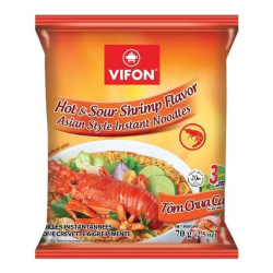 Лапша быстрого приготовления пшеничная со вкусом острой креветки Vifon, пачка 70 г