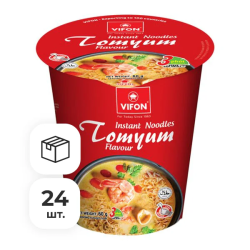 Лапша быстрого приготовления со вкусoм тайского том-ям Vifon, стакан 60 г х 24 шт